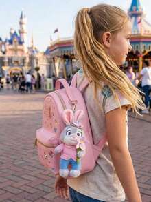 Disney 正版朱迪警官毛绒玩具，配有狐狸尼克，以及毛绒挂件钥匙扣 - 粉色 - 查看 3