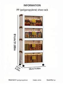 1 个 38 厘米/14.96 英寸宽的塑料储物柜，小型折叠储物盒，厨房餐厅储物柜，厨房置物架，家用客厅玩具柜置物架，缝隙收纳柜，厨房缝隙储物柜，圣诞礼物，储物盒，床底储物 - 透明茶 - 查看 12