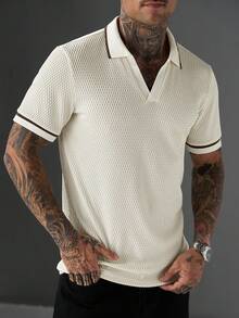 Manfinity Homme 男士夏季短袖 Polo 衫，成熟休閒風易穿搭，適合日常休閒、外出、通勤等場合 - 彩色 - 查看 7