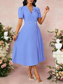 SHEIN Lady 春夏优雅通勤办公蓝色编织V领喇叭形3D玫瑰金纽扣中长短袖加大码连衣裙蓝色连衣裙女士蓝色连衣裙优雅连衣裙女士优雅连衣裙外出装夏季连衣裙女士夏季连衣裙女士夏季服装加大码女士纯色重叠V领短泡泡袖花卉装饰褶裥下摆优雅连衣裙蓝色优雅连衣裙女士优雅夏季连衣裙褶裥连衣裙蓝色优雅连衣裙女士蓝色中长连衣裙纯色连衣裙夏季优雅连衣裙浅蓝色连衣裙女士优雅春季连衣裙浅蓝色婚礼宾客连衣裙女士蓝色早午餐服装女士优雅连衣裙女士连衣裙优雅经典女士连衣裙正式服装女士优雅服装 - 淡紫色 - 查看 7