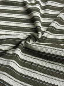 Rustia Plus Size Striped Casual Bodycon Dress - Green - View 8