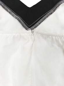 GlowEve CURVE Plus Size Women's Colorblock Fitted Elegant Cami Dress - Black and White - View 6