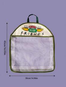 FRIENDS X Joivida 1個大容量透氣網格吊掛收納袋，適合存放襪子、玩具、盥洗用品，也可作為輕便洗衣袋/垃圾袋，適用於居家日常、旅行、露營、宿舍生活或工作置物櫃，讓物品井然有序且通風 - 1pc草綠色 - 查看 3
