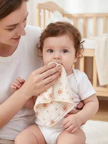 Cozy Pixies 5 Packs Of Mixed-Color Cotton Wrinkled Cloth, Baby Bib, Saliva Towel, Light, Comfortable And Soft, Suitable For Newborns, Suitable For All Seasons - Multicolor - View 4