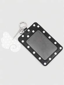 ROMWE Kawaii 1 Buah Dompet Mini Polkadot Lucu Y2K dengan Dekorasi Sayap & Bintang, Dompet Koin dan Kartu Tipis PU Modis, Hadiah untuk Kembali ke Sekolah, Wisuda, dan Festival Musik - Hitam - View 3
