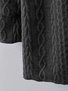 SHEIN Clasi 女款素色連帽保暖內裡休閒百搭日常長袖外套 - 灰色 - 查看 6