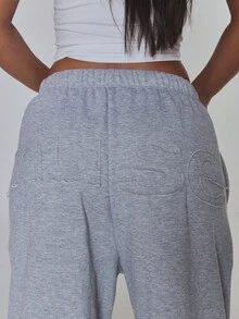 MUSERA Grey Sweat Muse Graphic Long Shorts - Grey - View 5