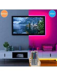 3.3FT - 65.6FT LED 燈條燈, 44 鍵遙控音樂同步 RGB LED 燈帶附遙控器, 適用於臥室、房間、家居裝飾、派對、節日 - 多色 - 查看 4