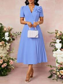 SHEIN Lady 春夏优雅通勤办公蓝色编织V领喇叭形3D玫瑰金纽扣中长短袖加大码连衣裙蓝色连衣裙女士蓝色连衣裙优雅连衣裙女士优雅连衣裙外出装夏季连衣裙女士夏季连衣裙女士夏季服装加大码女士纯色重叠V领短泡泡袖花卉装饰褶裥下摆优雅连衣裙蓝色优雅连衣裙女士优雅夏季连衣裙褶裥连衣裙蓝色优雅连衣裙女士蓝色中长连衣裙纯色连衣裙夏季优雅连衣裙浅蓝色连衣裙女士优雅春季连衣裙浅蓝色婚礼宾客连衣裙女士蓝色早午餐服装女士优雅连衣裙女士连衣裙优雅经典女士连衣裙正式服装女士优雅服装 - 淡紫色 - 查看 5