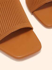 CUCCOO BASICS CUCCOO Minimalist Commuter Versatile Open Toe Mule High Heel Sandals For Christmas - Red Brown 2 - View 4