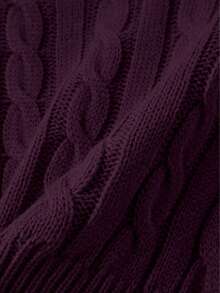 Franclia Casual Versatile Solid Color Cropped Sweater - Bold Plum - View 3
