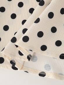 Breezaya Damen Polka Dot Kurzarm Einreiher Lässig Tasche Hemd - Aprikosenfarben - Übersicht 7