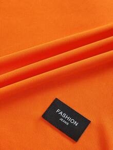 Courvante Tennis Plus Size Men's Letter Printed Casual Short Sleeve Polo Shirt - Orange - View 5