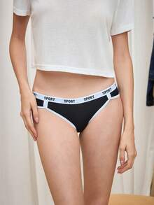 Bralution 女款字母印花拼接色休閒日常三角內褲 3入組 - 彩色 - 查看 10