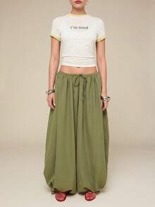 COUREZ 女款修身 Ringer 字母印花 T-shirt，對比滾邊設計，Y2K 風格，適合春夏，外出穿著，演唱會上衣 - 杏色 - 查看 3