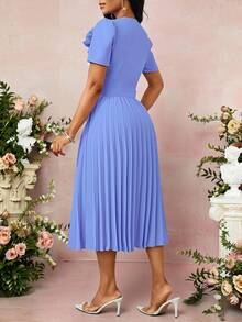 SHEIN Lady 春夏优雅通勤办公蓝色编织V领喇叭形3D玫瑰金纽扣中长短袖加大码连衣裙蓝色连衣裙女士蓝色连衣裙优雅连衣裙女士优雅连衣裙外出装夏季连衣裙女士夏季连衣裙女士夏季服装加大码女士纯色重叠V领短泡泡袖花卉装饰褶裥下摆优雅连衣裙蓝色优雅连衣裙女士优雅夏季连衣裙褶裥连衣裙蓝色优雅连衣裙女士蓝色中长连衣裙纯色连衣裙夏季优雅连衣裙浅蓝色连衣裙女士优雅春季连衣裙浅蓝色婚礼宾客连衣裙女士蓝色早午餐服装女士优雅连衣裙女士连衣裙优雅经典女士连衣裙正式服装女士优雅服装 - 淡紫色 - 查看 3