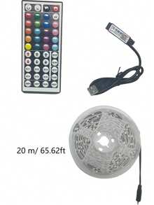 3.3FT - 65.6FT LED 燈條燈, 44 鍵遙控音樂同步 RGB LED 燈帶附遙控器, 適用於臥室、房間、家居裝飾、派對、節日 - 多色 - 查看 8