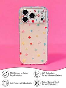 ShellaStory 可愛全螢幕彩色星星手機殼,適用於 iPhone 17 Pro Max 17 Pro 17 16 Pro Max 16 Pro 16 15 Pro Max 15 Pro 15 14 Pro Max 14 Pro 14 13 Pro Max 13 Pro 13,創意水果防震保護套 - 彩色星星 - 查看 5