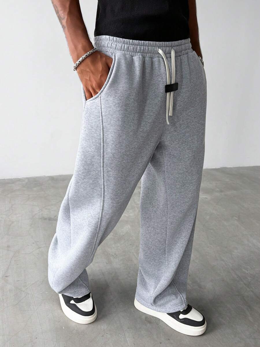 Manfinity Homme Men's Casual Loose Versatile Sweatpants - Light Grey - View 1