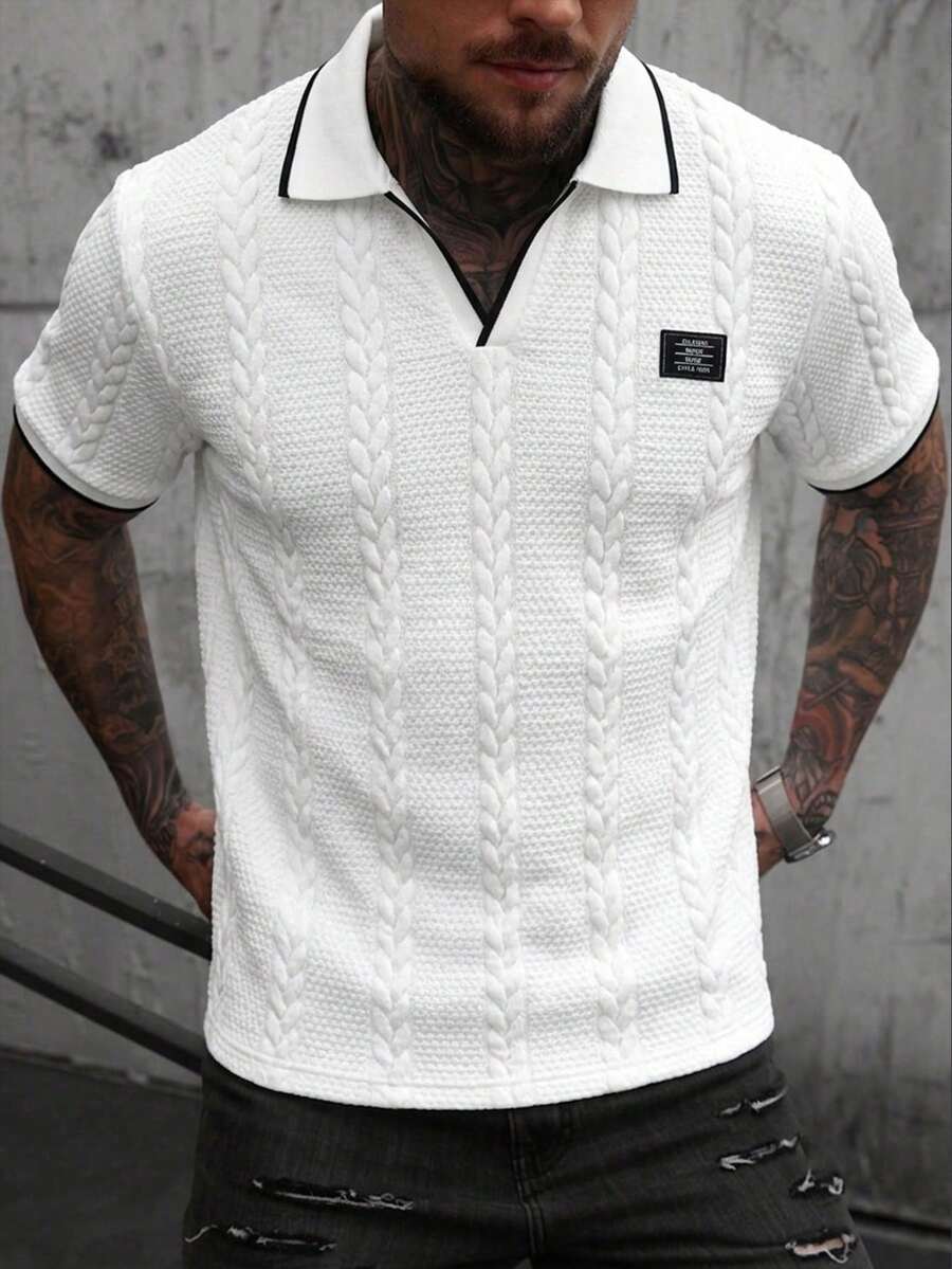 Manfinity CasualCool 男士夏季休閒 Polo 衫，領口、門襟與袖口對比色設計，舒適柔軟易穿，適合儀式場合