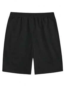Manfinity Homme Men's Summer Casual Drawstring Sports Shorts - Black - View 2