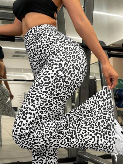 Slayform Leggings con costuras estampadas / Diseño de estampado de leopardo / Elegante & Sexy / Cómodo / Versátil / Fitness & Yoga / Deportes al aire libre