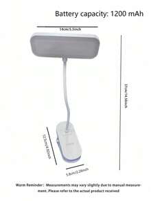 1pc Clip LED Desk Lamp With 3-Color Temperature Adjustable, Clamp & Stand Styles, Touch Control, Suitable For Office, Student Study & Reading - White - View 2