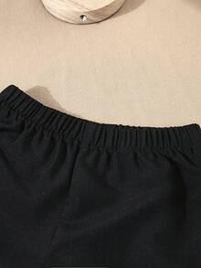 SHEIN 2 piezas Conjunto formal elegante de caballero para bebés niños, que incluye chaqueta tipo blazer de manga larga con bolsillos falsos y pantalones de cintura elástica, sin camisa, sin moño, adecuado para primavera/otoño, de 6 meses a 3 años, atuendo formal para boda, actuación, fiesta, cumpleaños, Navidad, graduación otoño invierno - Negro - Ver 6