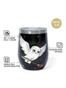 HARRY POTTER X SHEIN 360 ml / 12 oz 不鏽鋼杯，防漏蓋，適用於熱飲/冷飲，適用於大多數杯架，禮品首選 - 黑色 - 查看 2