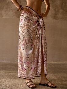 MOTF PREMIUM ELEGANT ALL-OVER PRINT MULTIFUNCTIONAL SWIMSUIT COVER-UP SCARF SKIRT - Multicolor - View 2