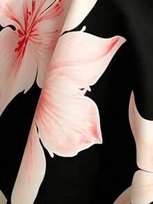 SHEIN Franclia 女款垂領無袖繫帶洋裝，度假風黑色洋裝 - 淺粉色 - 查看 6