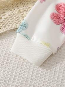 SHEIN Elladie kids 2件組少女極簡時尚粉色蝴蝶結黑色上衣與粉色長褲運動衫套裝 - 彩色 - 查看 4