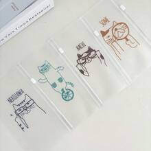 Haus Hana 4 buah Map Binder 6 Ring Ukuran A6 dengan Resleting, Map Binder Seri Kucing Kawaii, Tas File PVC Tahan Air, Untuk Pengorganisasian Keuangan, Amplop Isi Uang Tunai, Kantong Binder, Map, Isi Kertas Lepas, Tas File, Kantong Penyimpanan - Set - View 4