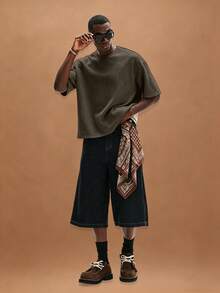 STYNVO 男士夏季休閒字母刺繡T恤 - 綠色 - 查看 4