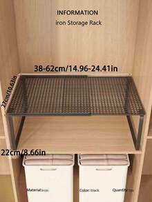 Estantería de almacenamiento ajustable y expandible de alta resistencia - Organizador de metal apilable que ahorra espacio con superficie pulida, sin necesidad de montaje. Adecuado para cocina, dormitorio, organización de escritorio, estantes multifuncionales, estantes para zapatos, soluciones de almacenamiento, almacenamiento de armarios, estantes de armario, organización y almacenamiento de gabinetes. - Multicolor - Ver 16