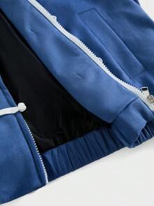 SWAVVY Chaqueta casual de hombre con botones de rana, a rayas y bloques de color, para primavera/otoño - Azul - Ver 10