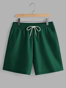 Daypath Plus Size Men's White Fitted Raglan T-Shirt And Green Shorts 2 Pieces Set - Multicolor - View 4