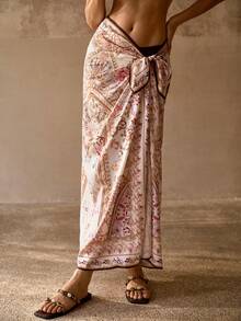 MOTF PREMIUM ELEGANT ALL-OVER PRINT MULTIFUNCTIONAL SWIMSUIT COVER-UP SCARF SKIRT - Multicolor - View 5