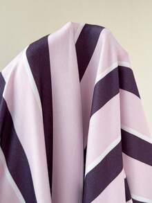 Muvela Women's Collared Long Sleeve Pink And Purple Striped Casual Preppy T-Shirt School Fall - Multicolor - View 5