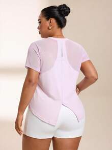 SHEIN Rhythm Era Plus Size Women's Round Neck Short Sleeve Raglan Fashion Sports T-Shirt - White - View 4