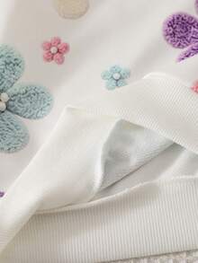 SHEIN Elladie kids 2件組少女極簡時尚粉色蝴蝶結黑色上衣與粉色長褲運動衫套裝 - 彩色 - 查看 7