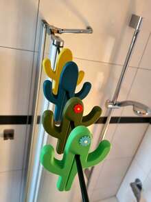 Haus Hana 1pc Portable Shower Hooks, Multi-Functional Clamp Hooks For Bathroom Glass Doors - Multicolor - View 4