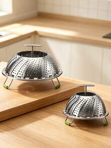 Haus Hana Stainless Steel Steaming Rack, Egg Steamer, Kitchen Folding And Retractable Steaming Basket, Steaming Drawer Compartment, Multifunctional Waterproof Steaming Tray, Steaming Pot, Household Use - View 6