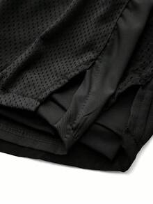 Cheerettes Pantalones cortos deportivos de unicolor transpirables y casuales para el verano - Negro - Ver 6