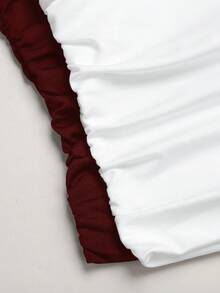 SHEIN Girlism Tween女孩簡約舒適抓皺抹胸背心2件組 - 紅色 - 查看 4