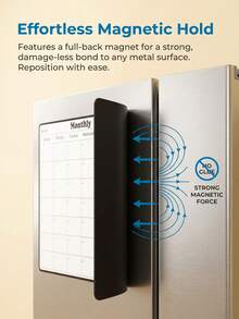 Zazumi 1PC Magnetic Weekly Monthly Planner Board, Flexible Soft Magnet With Grid Calendar Layout, Dry Wipe Reusable Writing Surface For Scheduling, Memo Board For Fridge Metal Surfaces To Track Daily Tasks And Household Plans. - multicolor - View 15