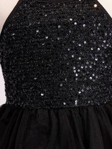 Set Gaun Camisole dan Atasan Lengan Pendek Kasual untuk Kembali ke Sekolah Musim Panas untuk Anak Perempuan Remaja - Hitam - View 4