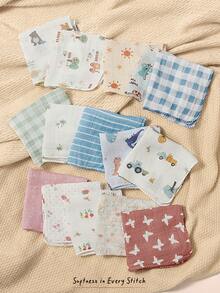 Cozy Pixies 5 Packs Of Mixed-Color Cotton Wrinkled Cloth, Baby Bib, Saliva Towel, Light, Comfortable And Soft, Suitable For Newborns, Suitable For All Seasons - Multicolor - View 3