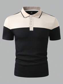 Manfinity Homme 男士休闲日常 Polo 衫 男士 Polo 衫 男士纽扣针织 Polo 衫 男士高尔夫球衫 - 彩色 - 查看 6