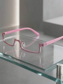 Zazumi 1pc Unique, Lensless Decorative Eyeglass Frames, Openwork Frames, Suitable For Anime, Cosplay, And Photography; Unisex. - Multicolor - View 6